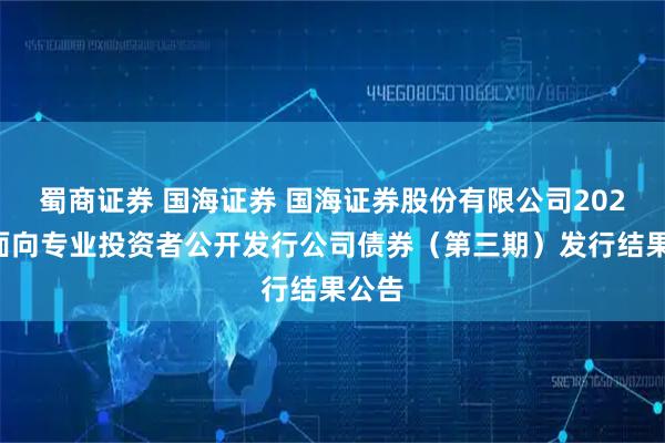 蜀商证券 国海证券 国海证券股份有限公司2025年面向专业投资者公开发行公司债券（第三期）发行结果公告